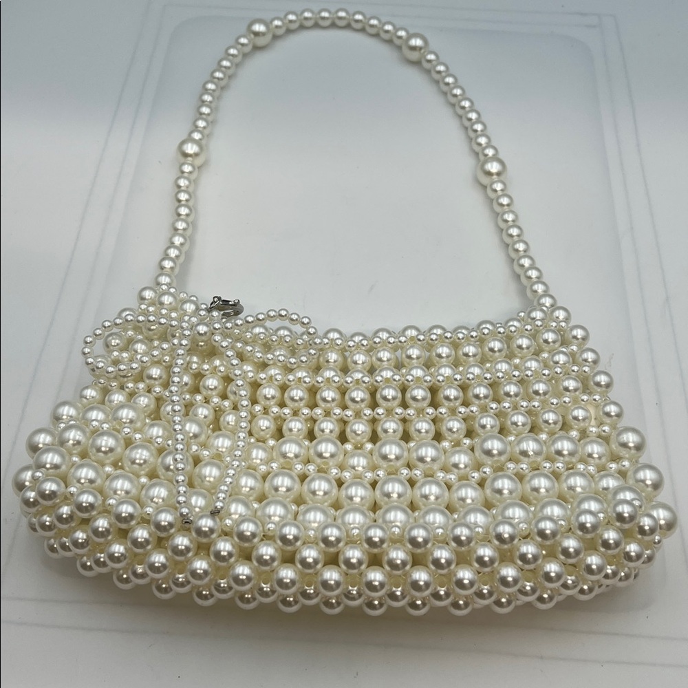 Pearl-Embellished Shoulder Bag - Cream - Picture 2 of 4